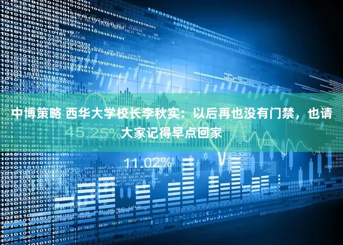 中博策略 西华大学校长李秋实：以后再也没有门禁，也请大家记得早点回家