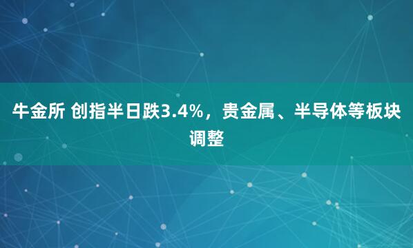 牛金所 创指半日跌3.4%，贵金属、半导体等板块调整